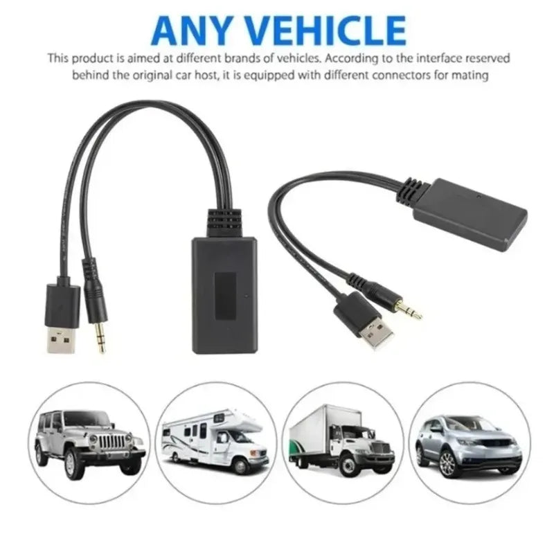Bluetooth 5.0 Car Adapter Wireless Audio Receiver USB AUX 3.5mm Universal In-Car Music Player Stereo Sound System for Vehicles