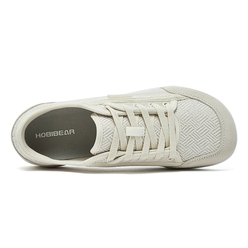 HOBIBEAR Barefoot Shoes Mens Womens | Zero Drop | Wide Toe | Minimalist Cowhide Leather Lace Up Fashion Sneakers