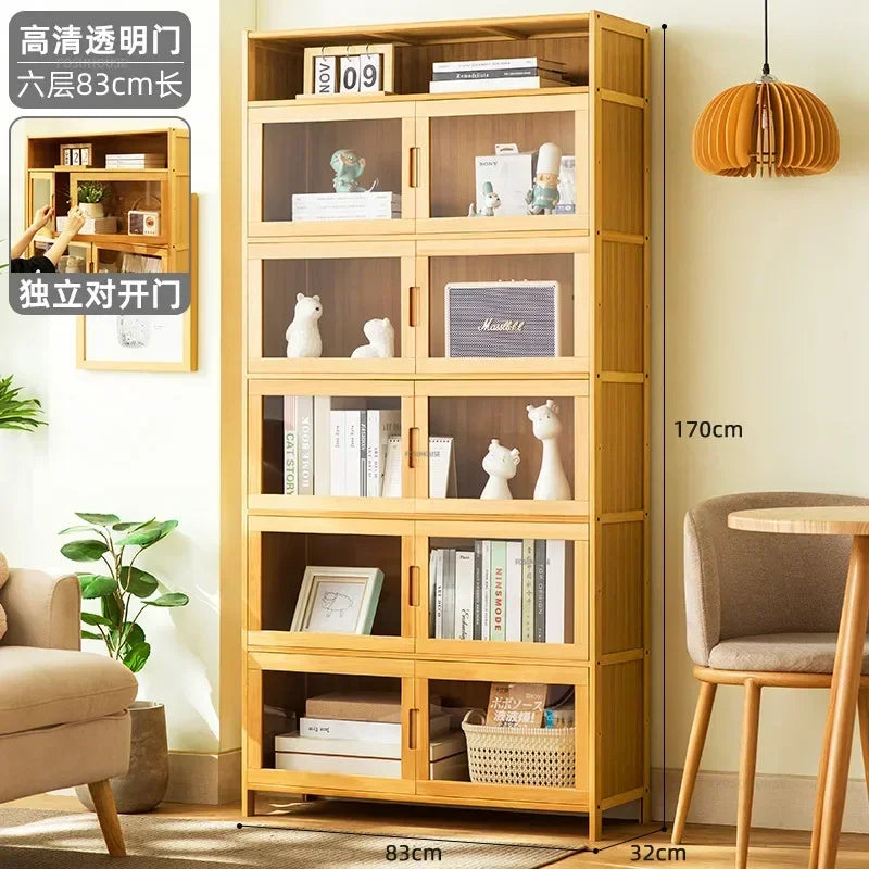 Home Living Room Furniture Stand Storage Cabinet Modern Rattan Bamboo Living Room Cabinet Changhong Glass Door Layered Shelf jl