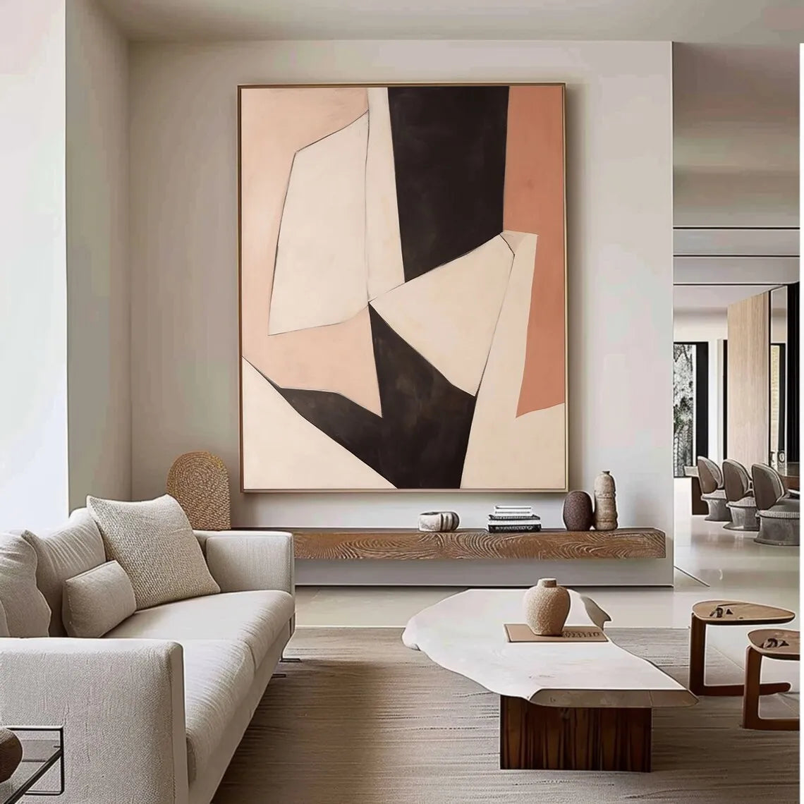 Brown Beige Black Texture Painting Mural Brown Beige Black Minimalist Abstract Painting Modern Abstract Artwork Scandinavian