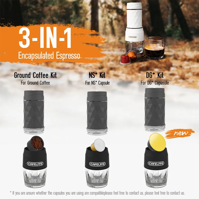 Portable fully automatic Italian espresso capsule coffee machine