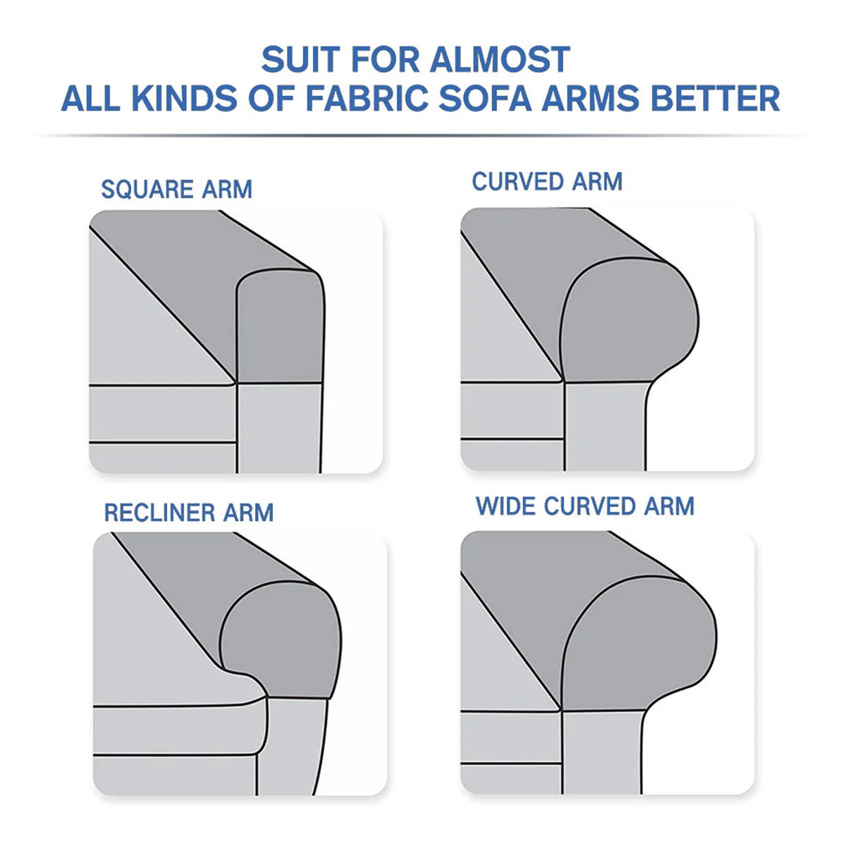 Stretch Armrest Covers Set Chair Sofa Arm Protectors Armchair Covers Solid Couch Cover Removable Elastic Armchair Sofa Arm Cover