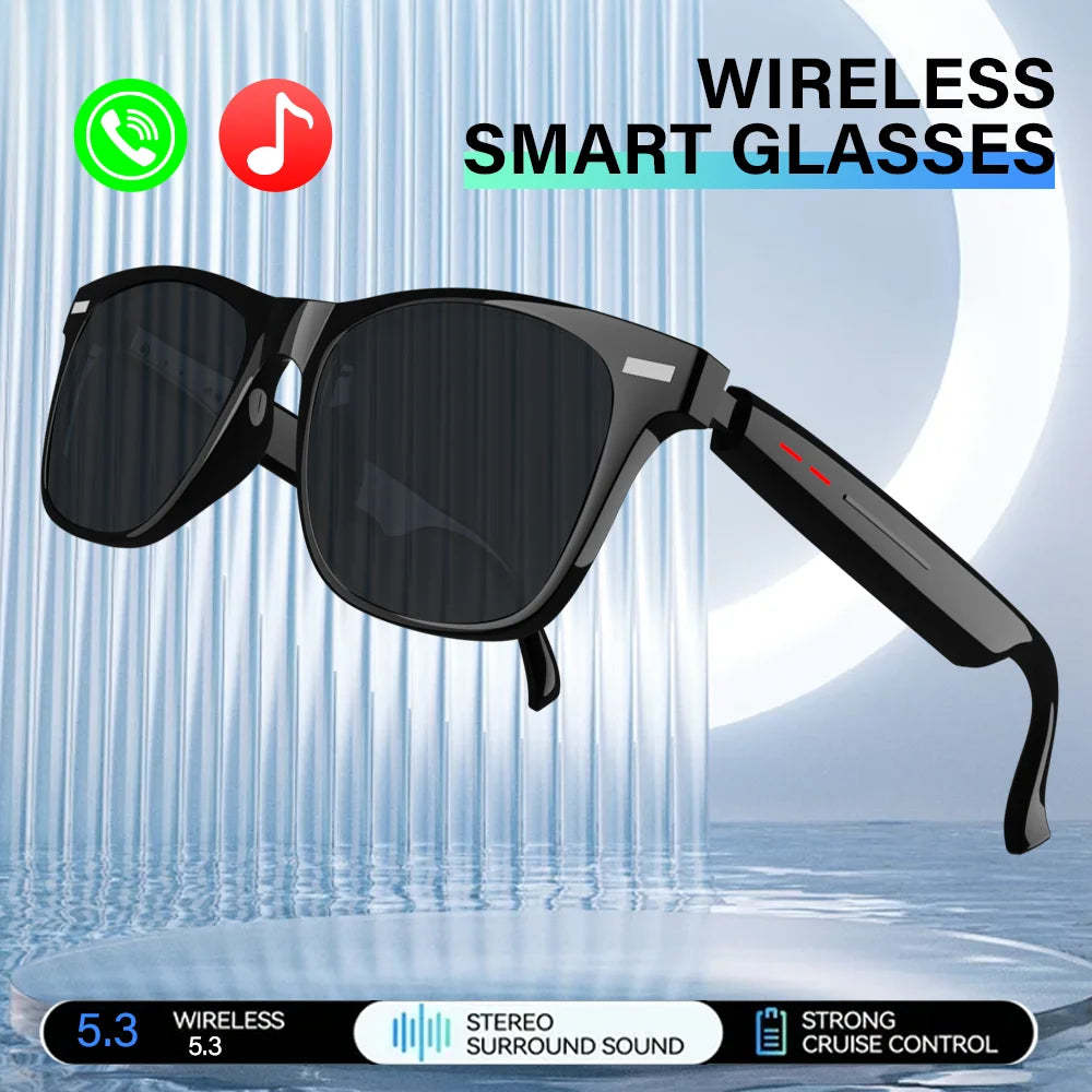 LAXASFIT New Camera Smart Music Women Men Sports Sunglasses Headphones Wireless BT Talk Headset HIFI Audio Bluetooth Glasses
