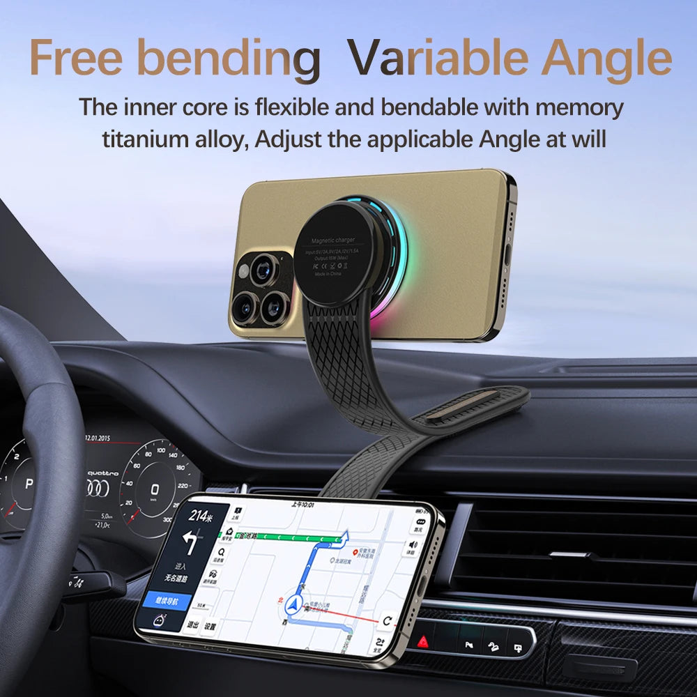 New Magnetic Charger Car Wireless Charger Fast Charging Car Phone Holder Essential Car Charger Strong Magnetic Attraction Safe