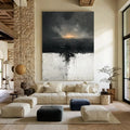 3D Beige Large Canvas Abstract Handmade Oil Painting Brown Simple Wall Art Textured Geometric Art Wall Decor Living Room Deco