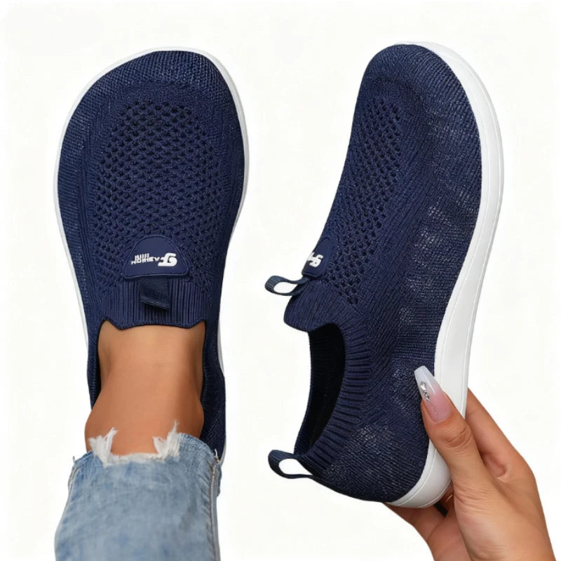 Wide Toe Flat Shoes for Women Lightweight Comfortable Fashion Walking Shoes New Minimalist Mesh Causal Sneakers Zapatos De Mujer