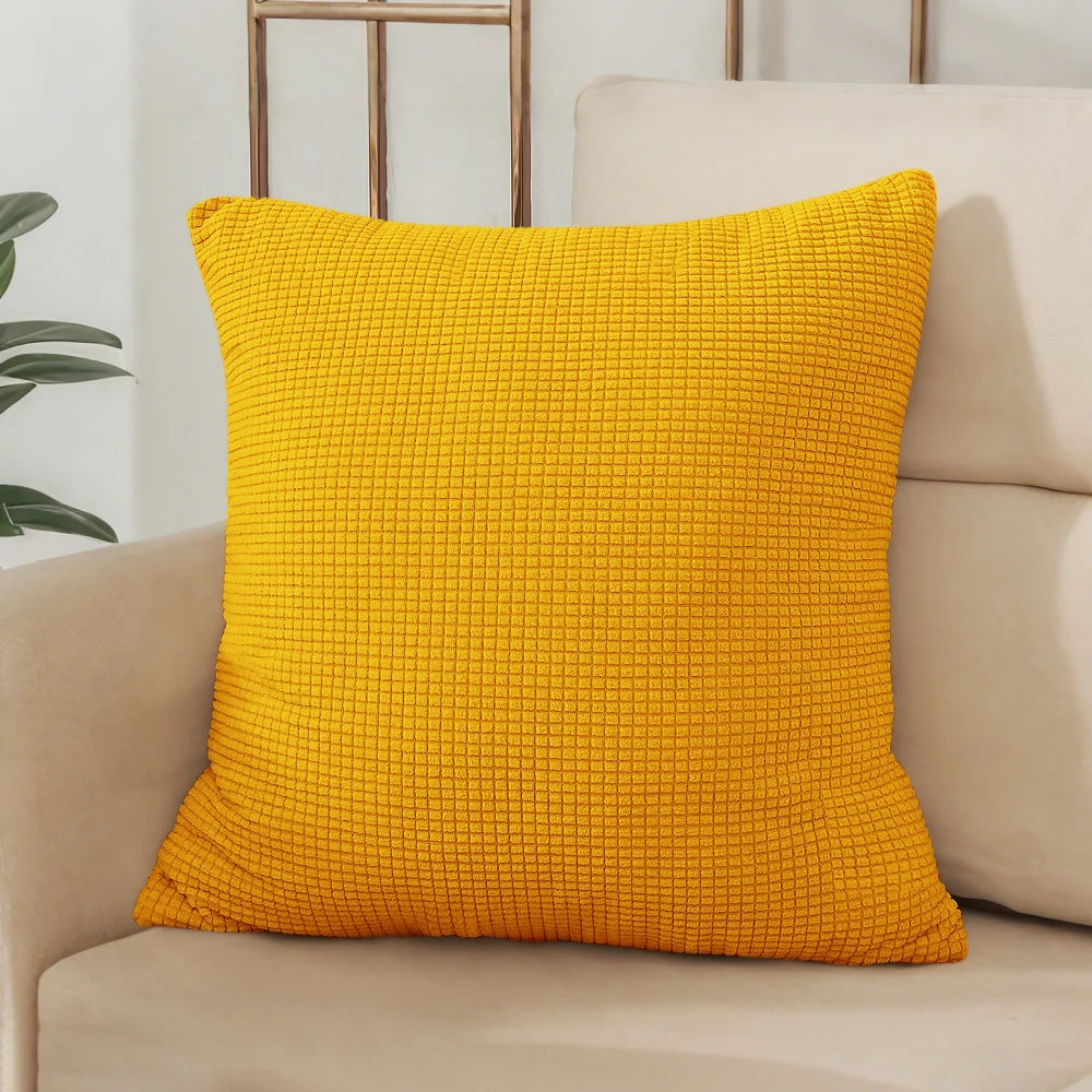 40x40 45x45 50x50 Solid Color Jacquard Pillow Cover for Sofa Office Waist Cushion Cover Home Decorative Pillowcase Decoration
