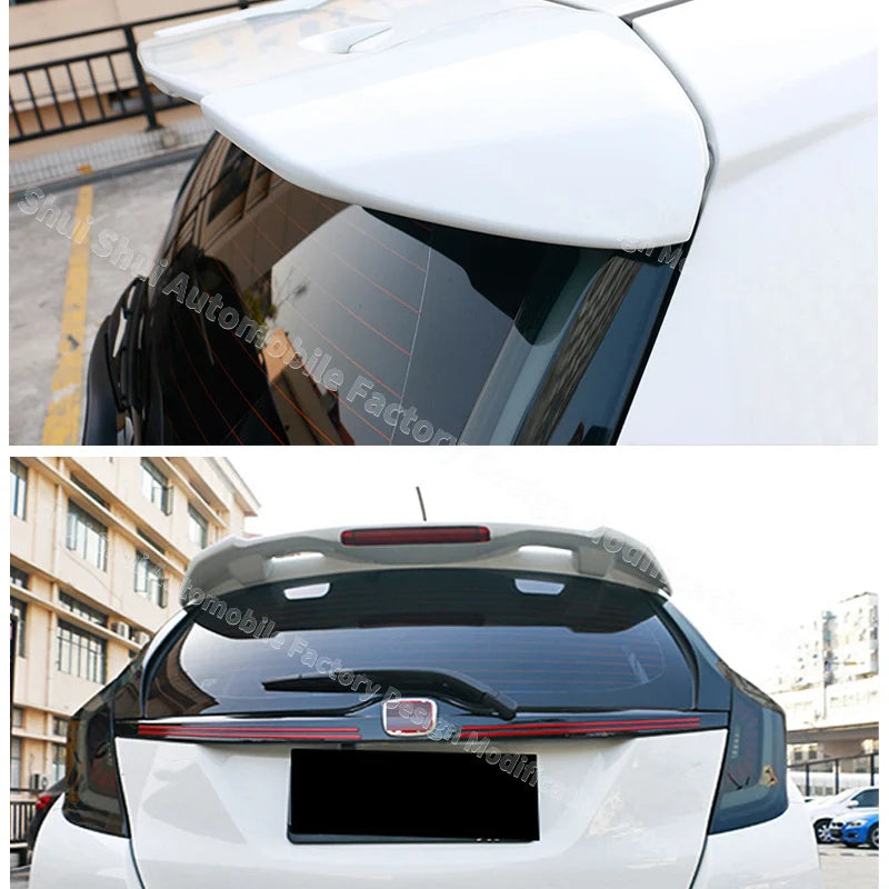 Car Spoiler Wing 2014-2020 for Honda Jazz Fit Gk5 RS Style Rear Tail Fin with Light Roof Lip Guard Board Decoration Accessories