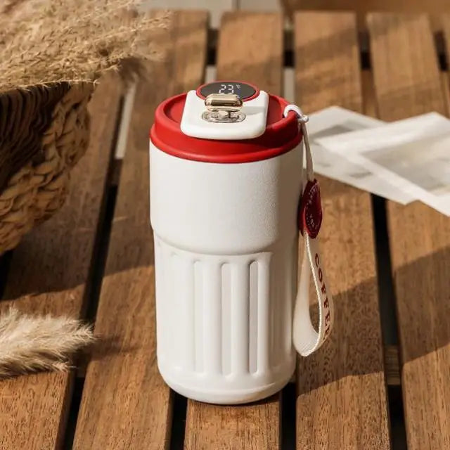 Travel Smart Temperature Measurement Insulated Stainless Steel 316 Coffee Cup Portable Car Companion High Aesthetic Value