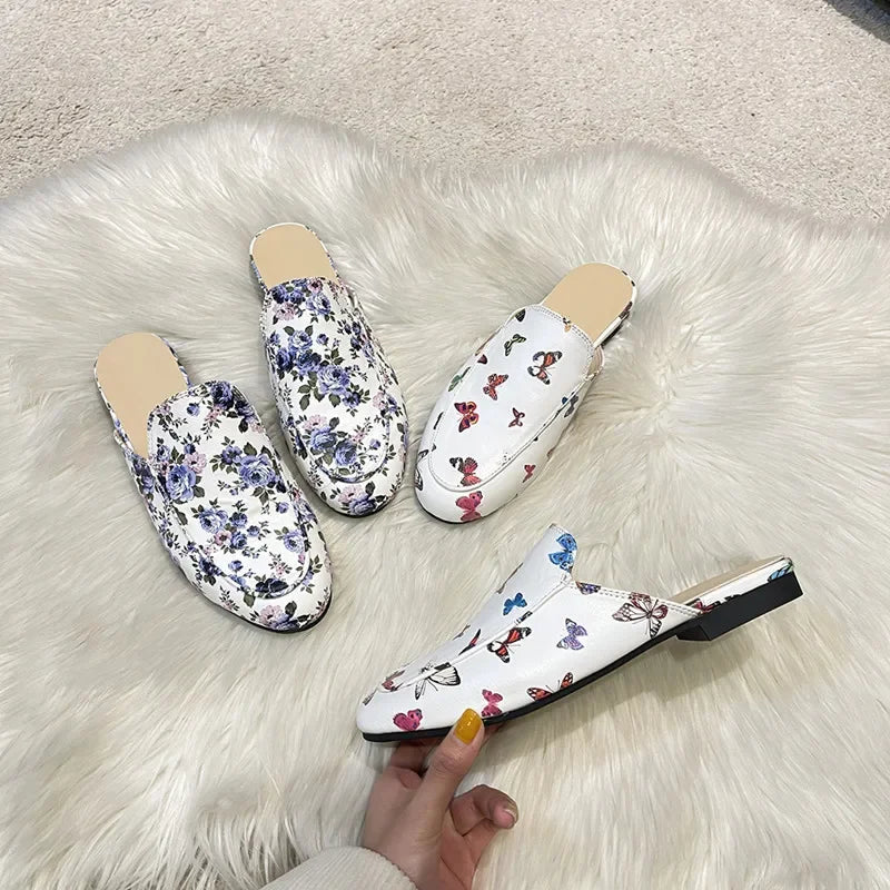 Baotou Half Slippers Women Summer Wear Muller Shoes 2025 New Flat Sandals