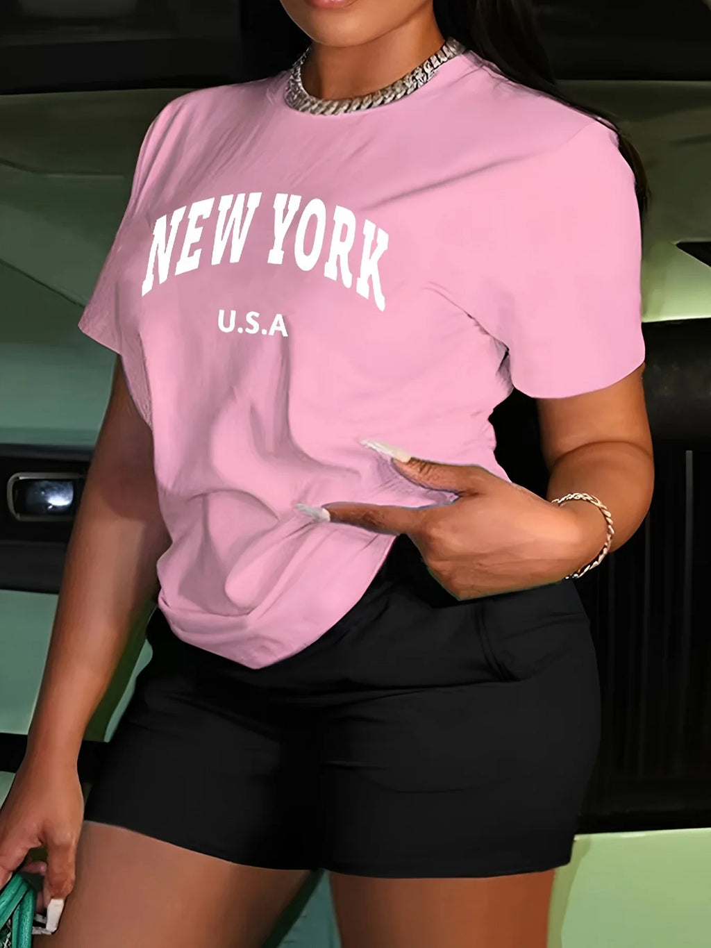 Women's Letter Print Crew Neck T-Shirt - Casual Short Sleeve Tee for Spring & Summer T Shirt Women