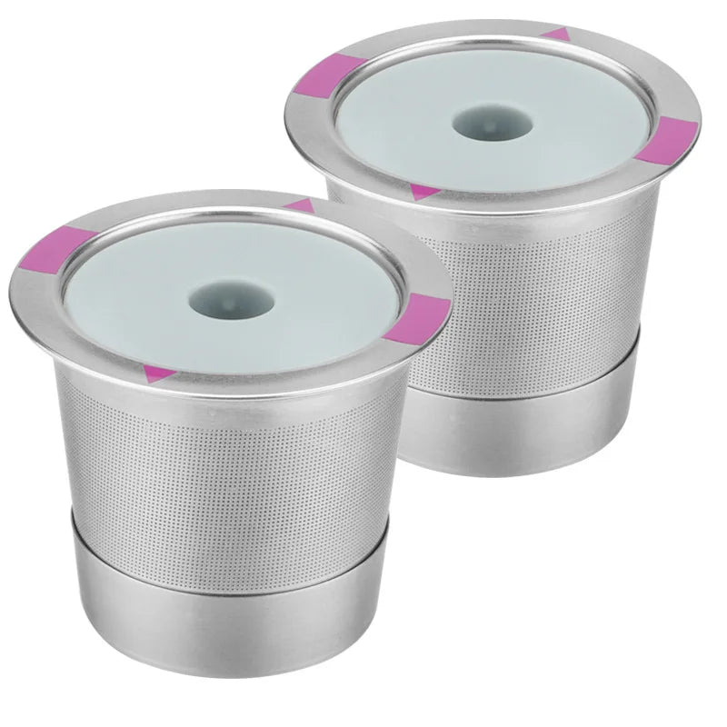 2 Pack Reusable K Cups,Universal Stainless Steel Reusable Coffee Pods,Refillable Single K Cups for K 2.0 and 1.0 Coffee Maker