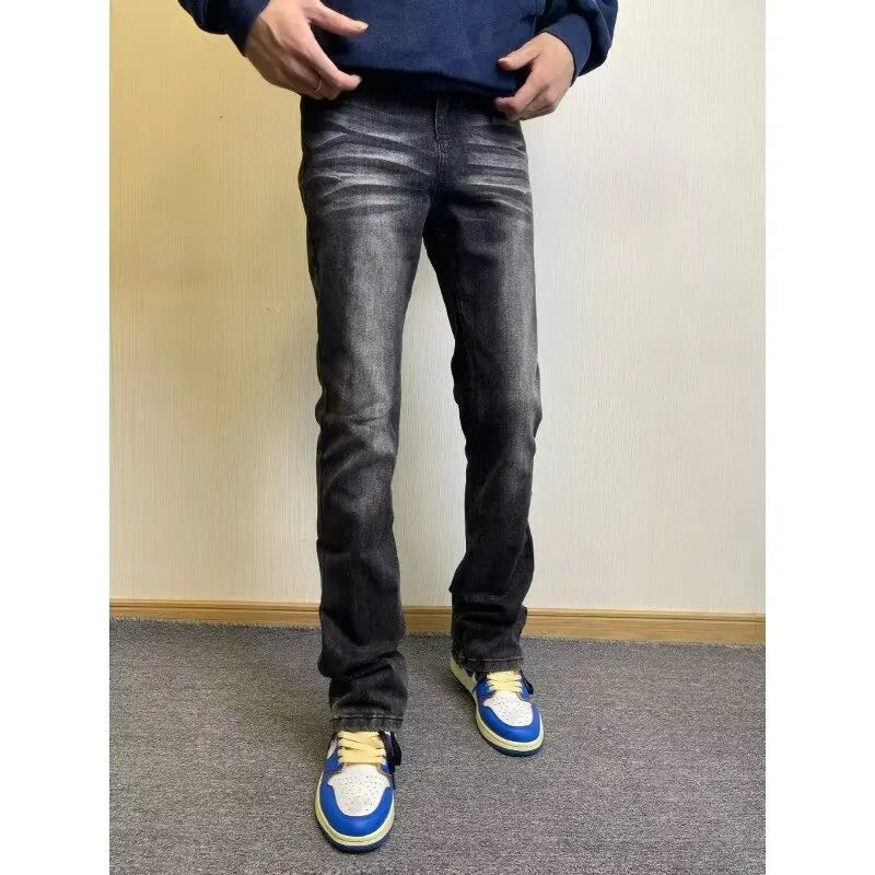 European and American Vibe high street jeans for boys  slimming and slimming pants trendy brand cleanfit American straight leg