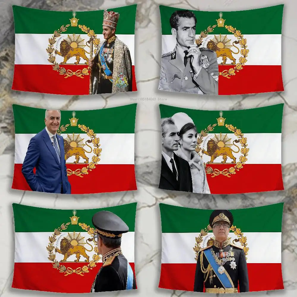 Iran Flag Mohammad Reza Pahlavi Flags Room Decor Outdoor Decors Personalized Items Flags For Bedrooms Home Funny