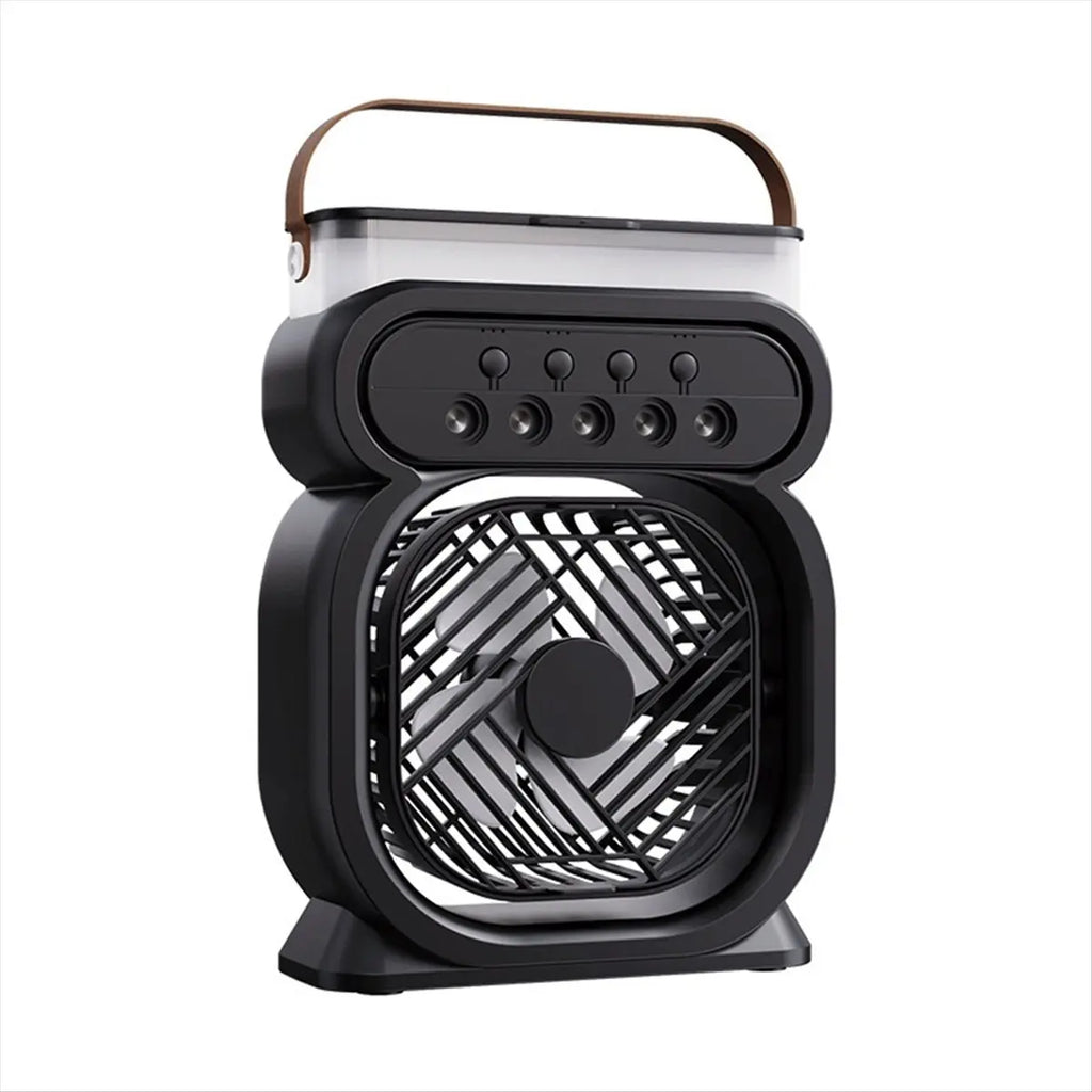 Delighted- 3 in 1 Fan AIr Conditioner Household Small Air Cooler LED Night Light Humidifier Air Adjustment Fan Office Fan Black