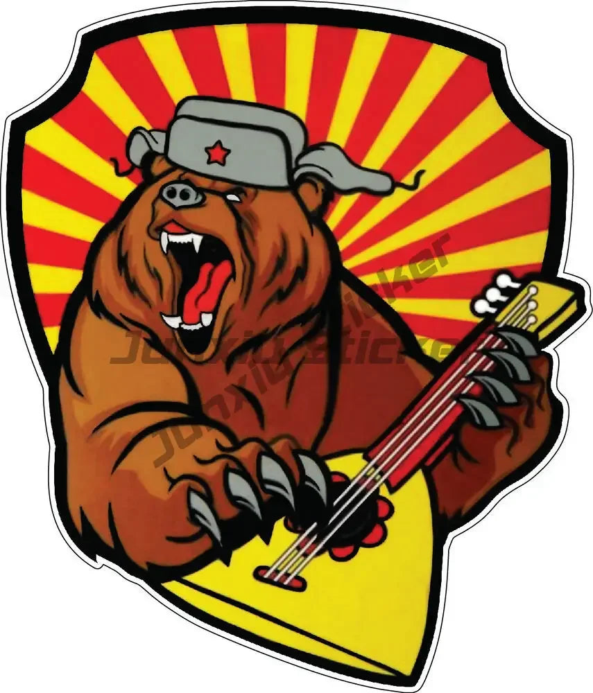 RU RUS Russian Bear Russia Country Code Oval Sticker Flag Bumper Water Proof Vinyl Car Stickers