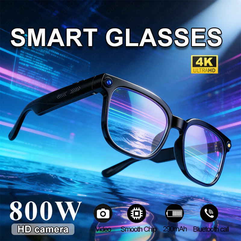 800W HD Camera Smart Glasses Photo AI Smart Assistant AI Translation Video Recording Smart Touch IP65 Waterproof Smart Glasses