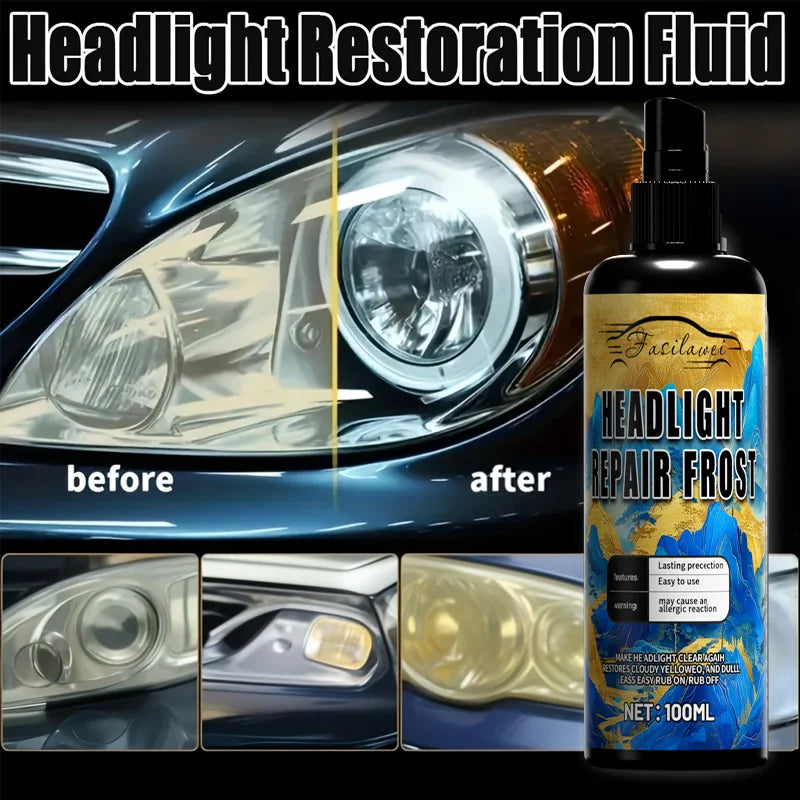 Car headlight repair liquid, antioxidant/polishing agent, remove scratches, brighten the headlights, nourish the headlights