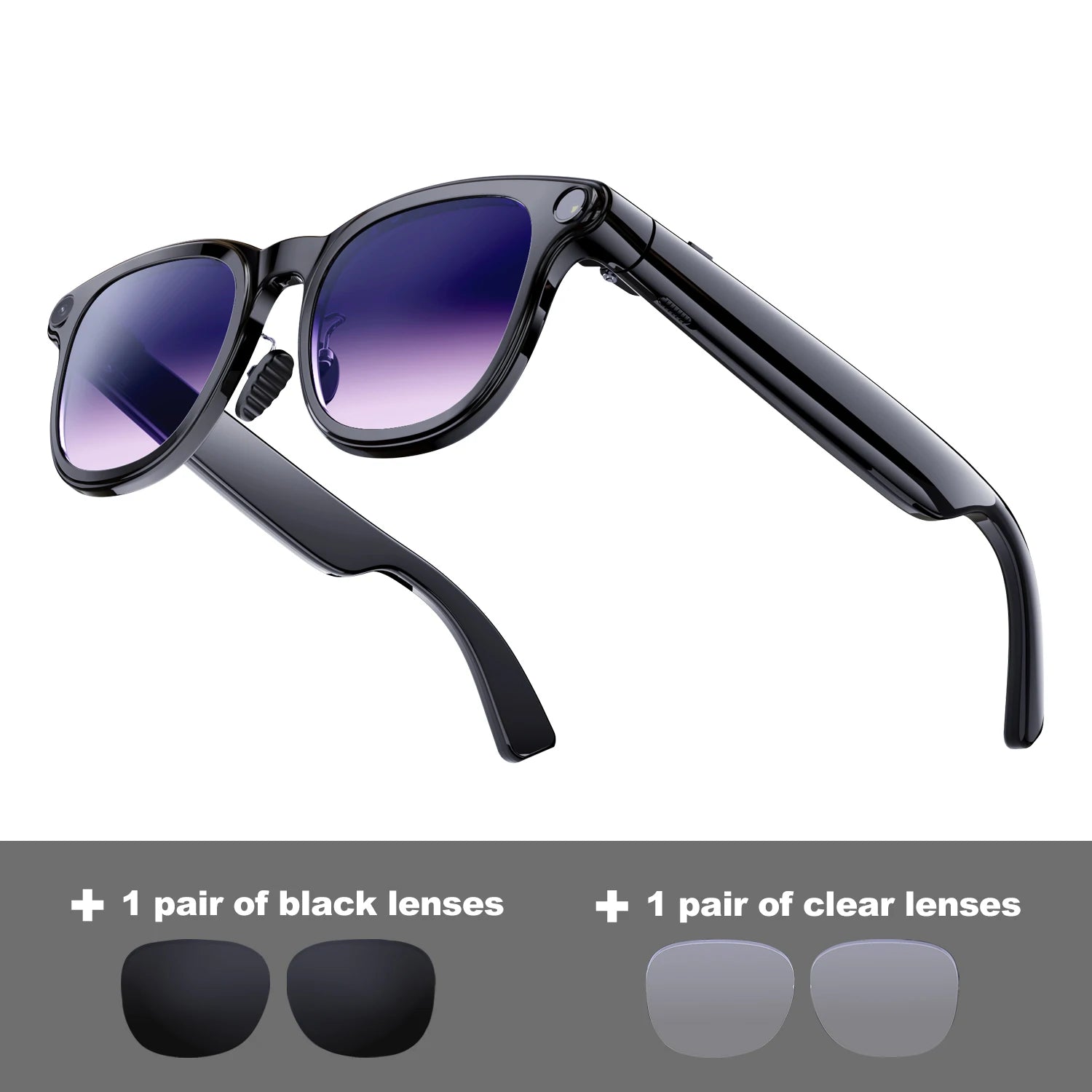 Smart AI Glasses 800W HD Camera Photo Video Record Voice Assistant Translation Waterproof Chat GPT Music Bluetooth Smart Glasses