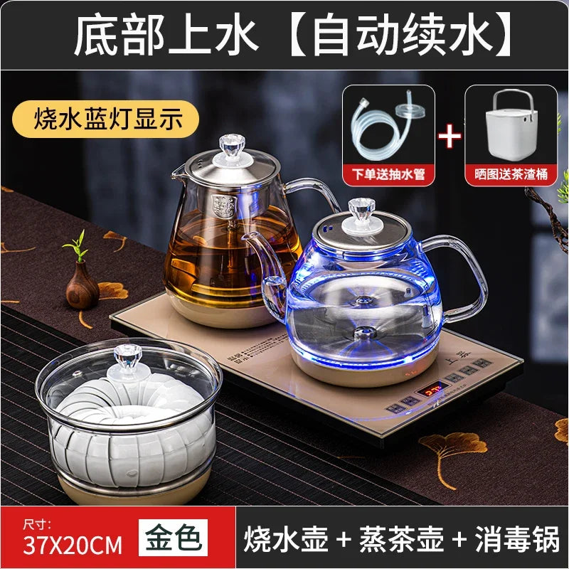 Automatic WaterFeeding Electric Kettle, BuiltIn Tea Maker for Tea Table Use, Temperature Control Pot, OneTouch Operation