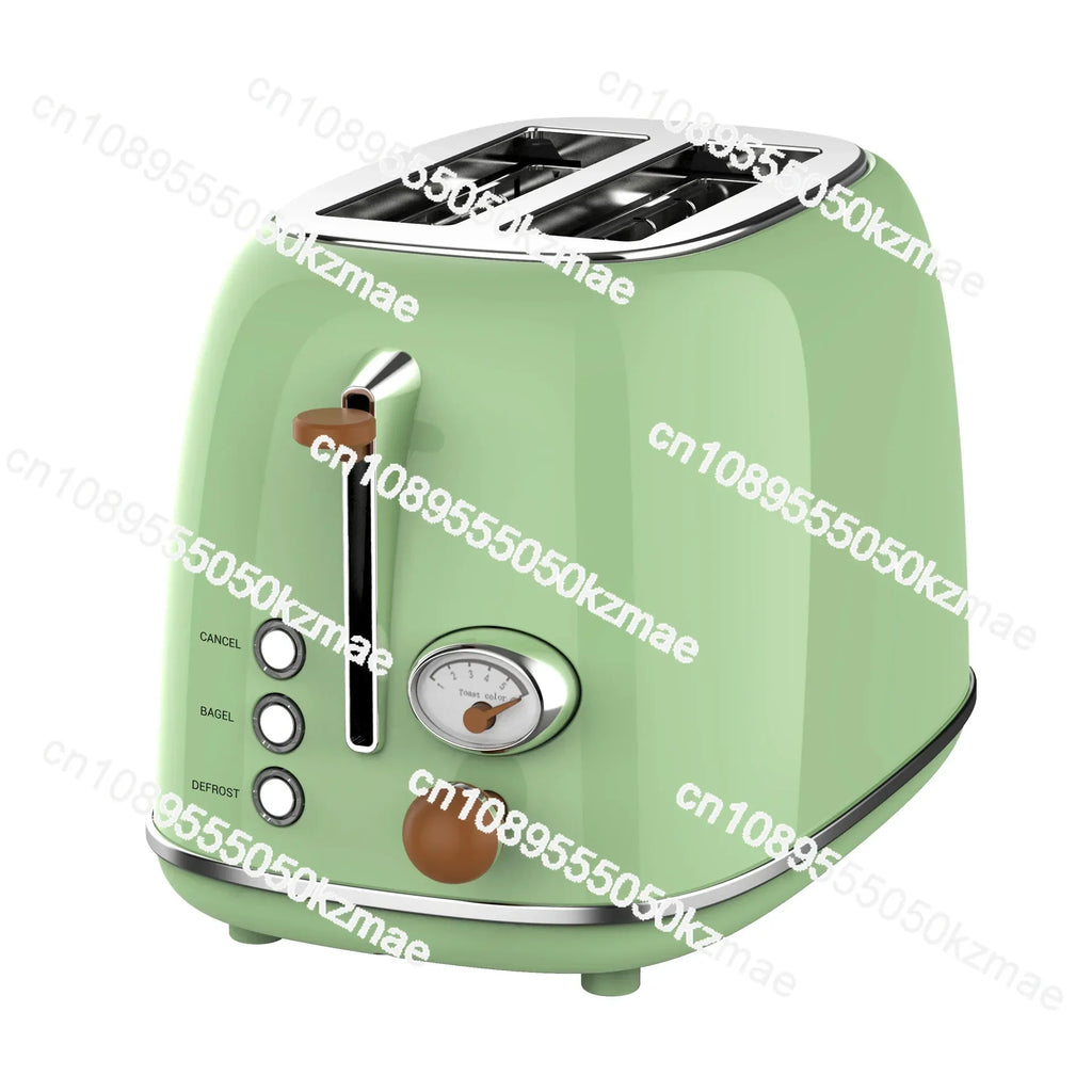 Retro 2-Slice Toaster with Grill, Multifunctional Smart Bread Toaster Kitchen Appliance