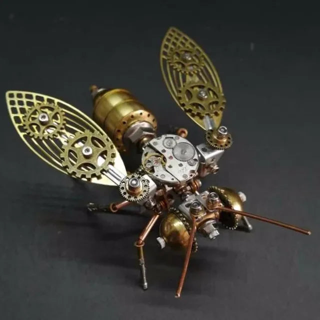 Metal Assembled Insect Ocean Player Spider Dragonfly Mosquito Punk Decorative Gift 3D DIY Tight Mechanical Insect Science Museu