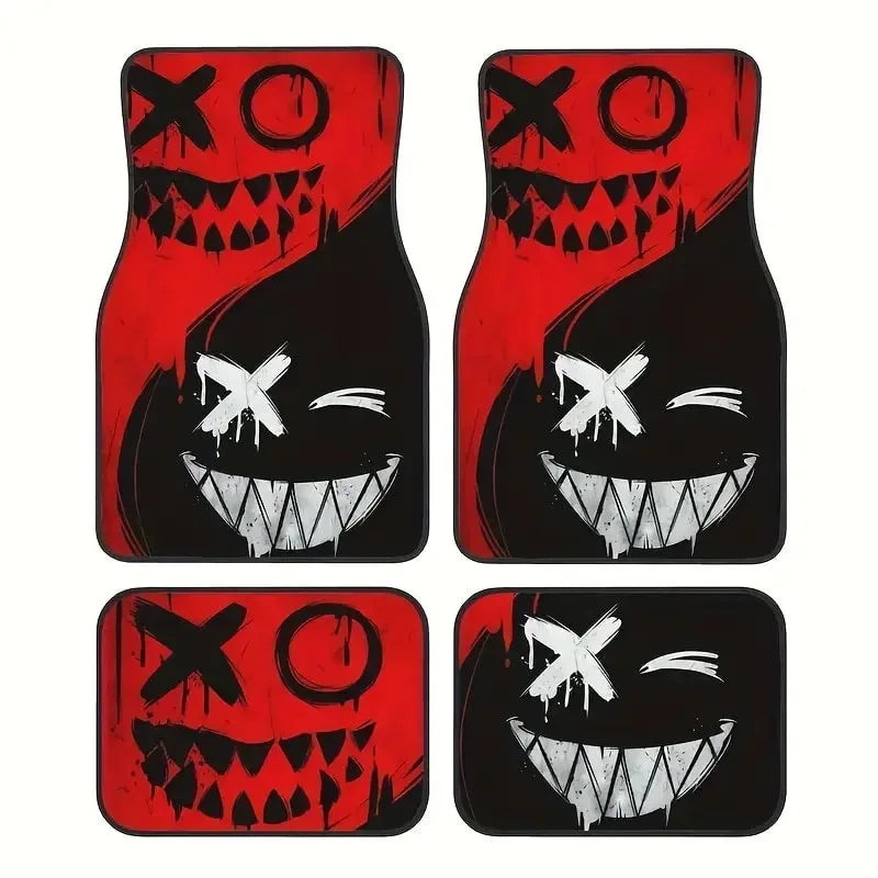 Car Mats 4pcs Polyester Fiber All-Season Vehicle Floor Mats with Anti-Slip Base, Easy To Clean Car Interior Accessories