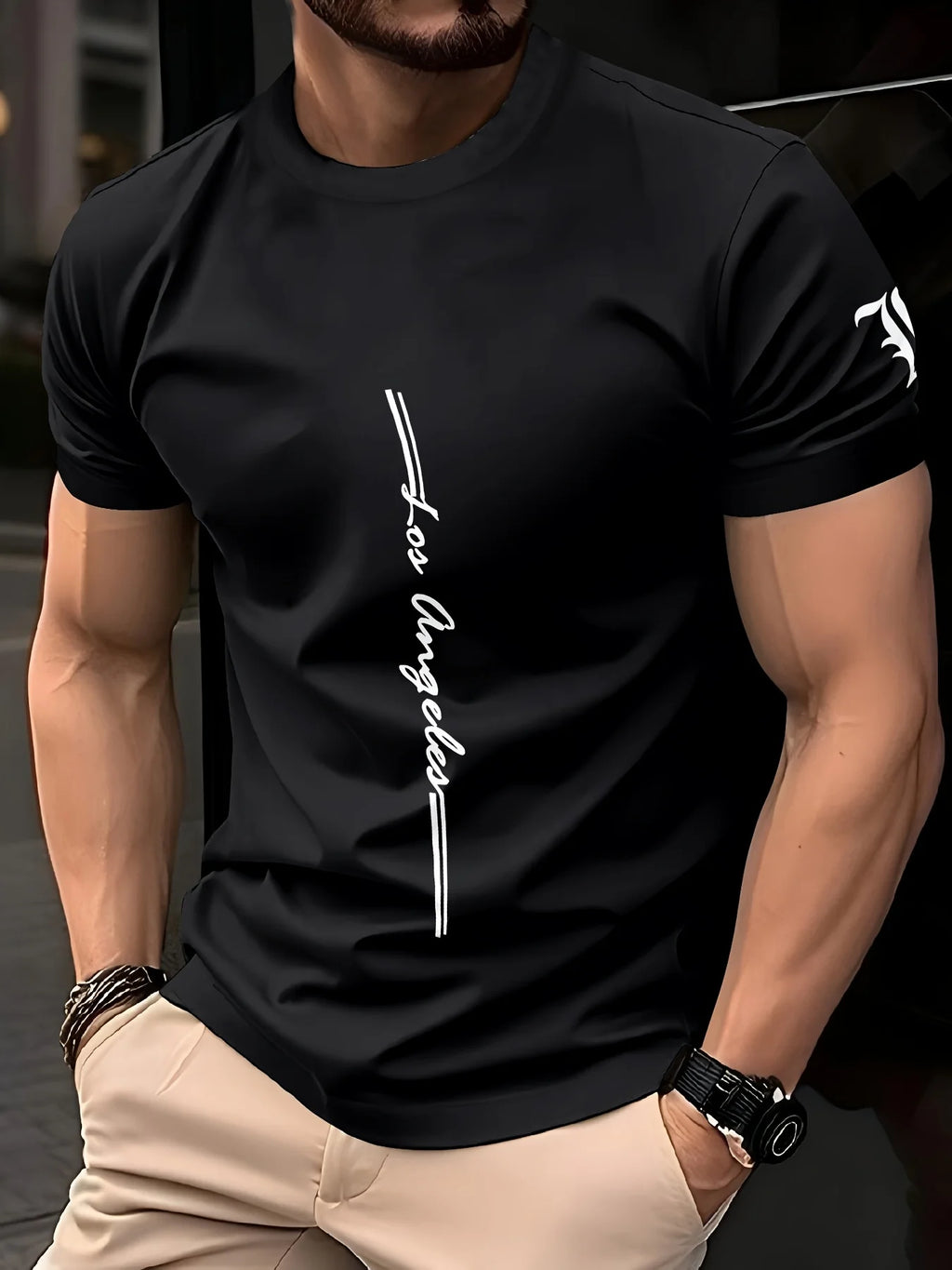 2025 Classic Men's T-shirt Clothing Simple Casual Men's Short Sleeve T-shirts Solid Color Letter Print O-neck T Shirt for Men