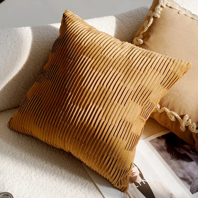 45x45CM Brown Vintage Nordic Throw Pillow Cover Cream Light luxury Sofa Cushion Waist Cover Simple Decorative Pillowcase