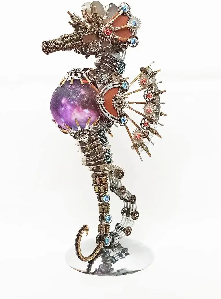 3d Puzzle Mechanical Seahorse Metal Model Kit Steampunk Seahorse Toys DIY Assembly Kits Children Adults (2100PCS)
