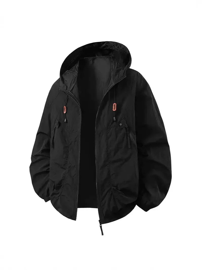 Summer UV Protection Hooded Jacket Unisex UPF50+ Ultra Thin Ice Silk Fishing Skin Coat with Quick-Dry Technology Outdoor Sports