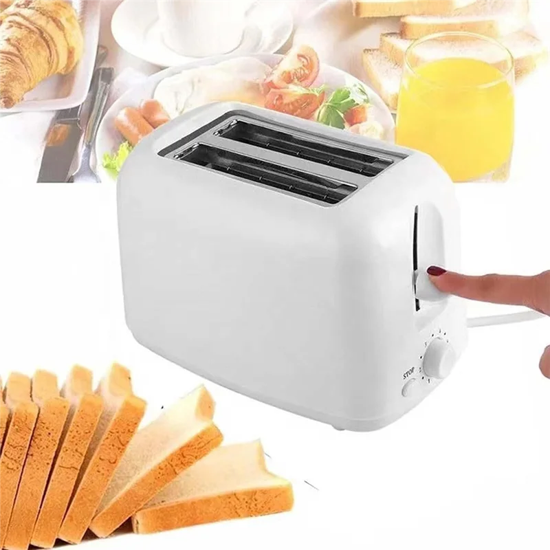 Retro Toaster 2 Slice With 6 Functions, Stainless Steel Toaster Removable Crumb Tray, Under Base Cord Storage US Plug-AT64