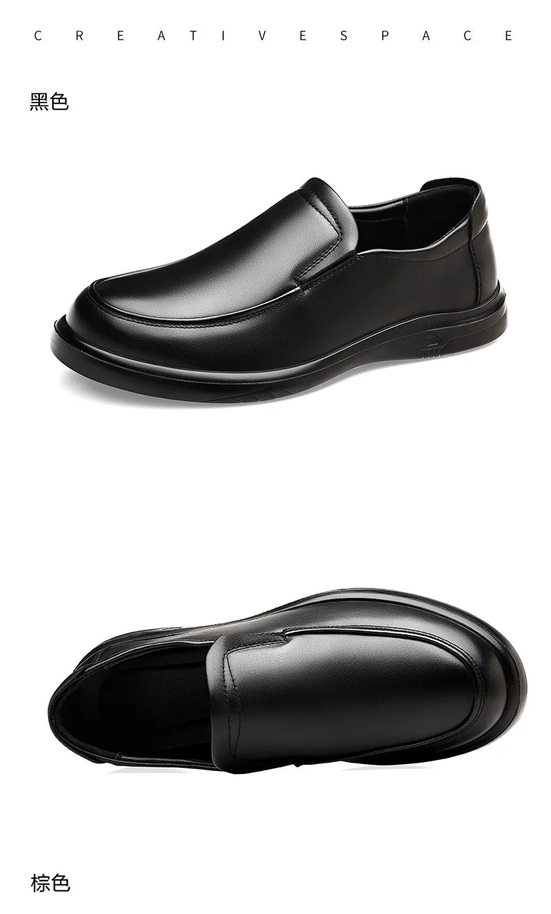 New Designer Solid Color Dress Shoes for Men Spring Autumn Fashion Leather Shoes Man Soft Sole Business Casual Shoe Male