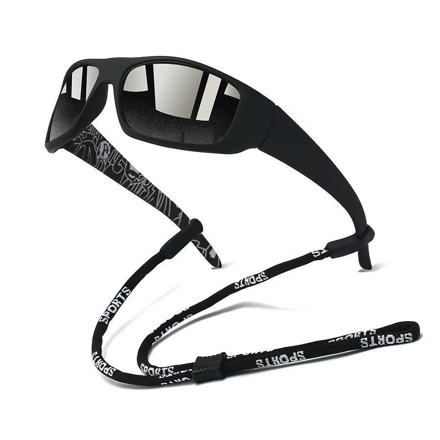 Fashion Vintage Sunglasses with Chain for Men And Women Driving Fishing Sports Running Mountaineering Safety Goggles