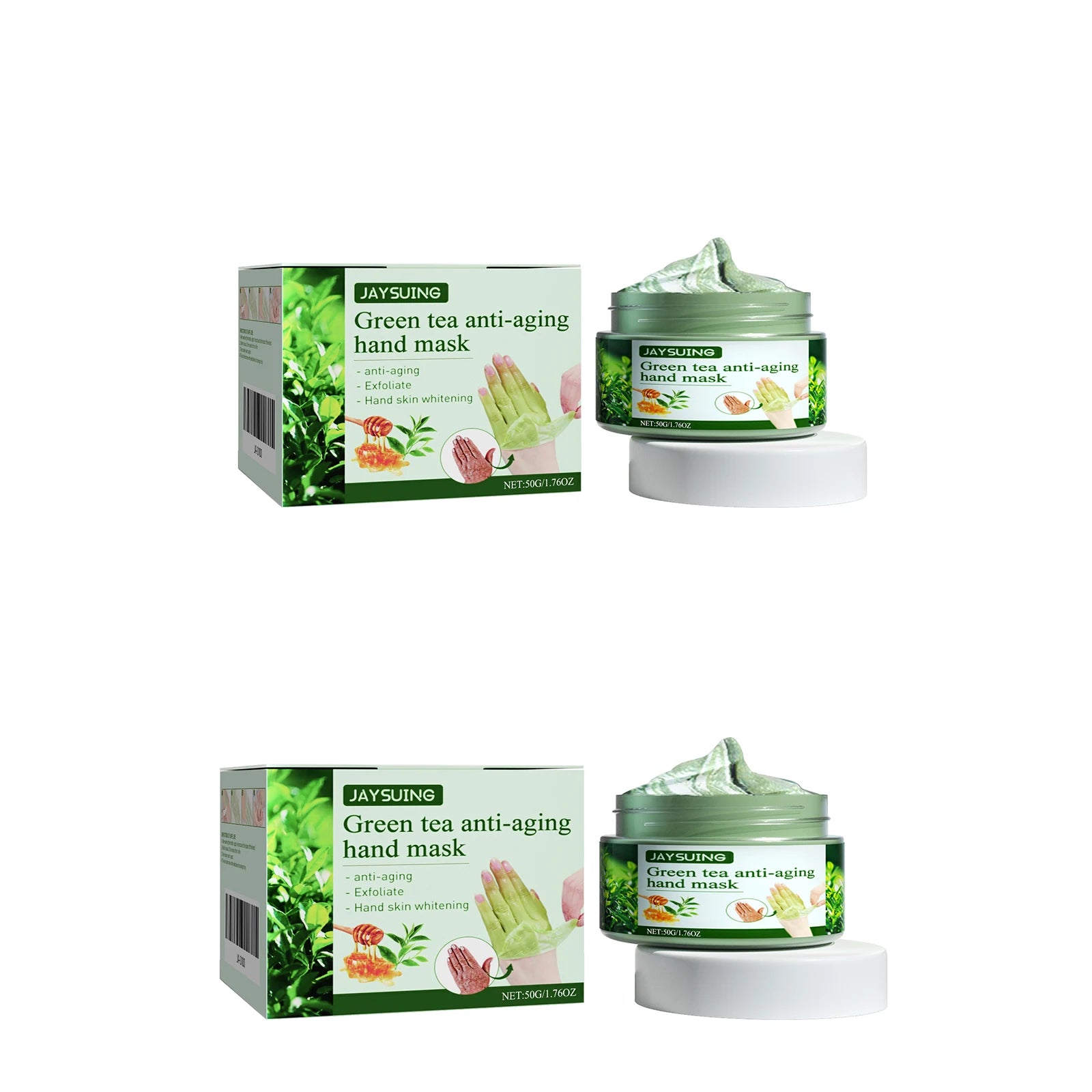 Green Tea Anti-Wrinkle Hand Mask - Hydrating & Moisturizing, Firms & Revitalizes Hand Skin