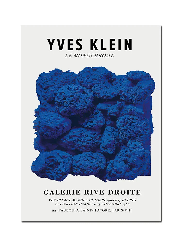 Yves Klein Abstract Blue Soulages Circle Wall Art Minimalist Print Canvas Painting Posters for Living Room Modern Home Decor