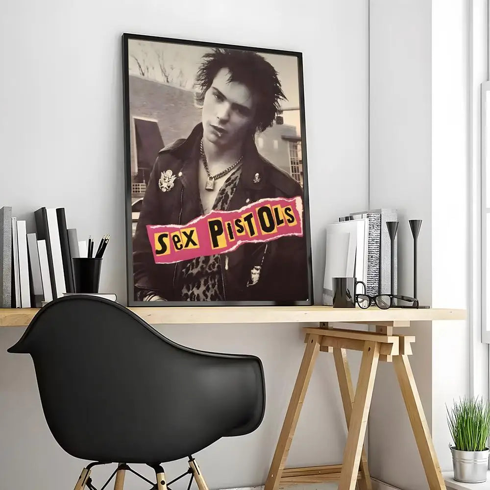 One Of The Influential Punk Band Painting Calligraphy Canvas Poster: Crease Free Waterproof Durable All Space Wall Decor