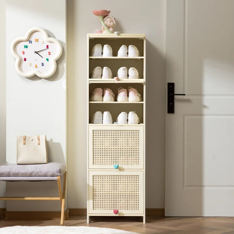 Cream-style Shoe Cabinets Creative Slit Storage Multi-layered Shoe Cabinets Simple Living Room Furniture La Combinaison YSXG