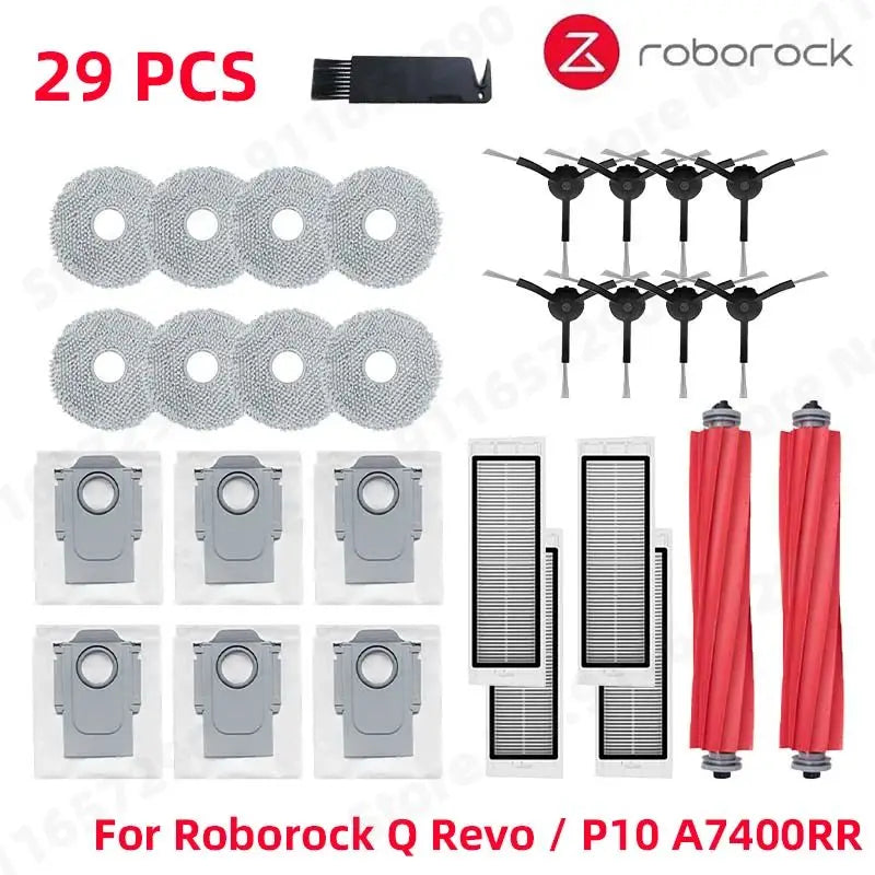 Roborock Q Revo / P10 A7400RR Spare Parts Main Side Brush Hepa Filter Mop Cloths Dust Bag Robot Vacuums Cleaner Accessories