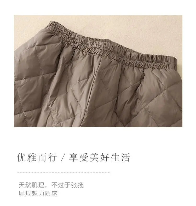 Down Pants Women Winter 2024 New Style Outdoor Wear Spring and Autumn Down Cotton Pants Pink Small Cropped Pants, Light and Thin
