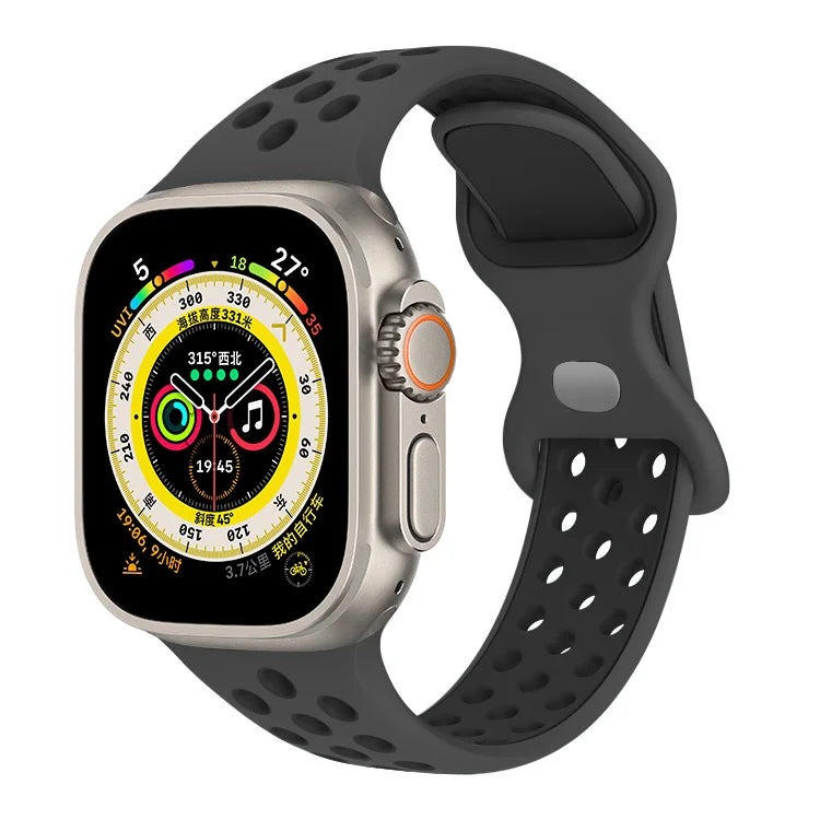 Strap For Apple Watch Ultra 7 8 9 41mm 45mm 40 44 42mm for nike sport Band iWatch serie SE 6 49mm Silicone Breathable bracelet