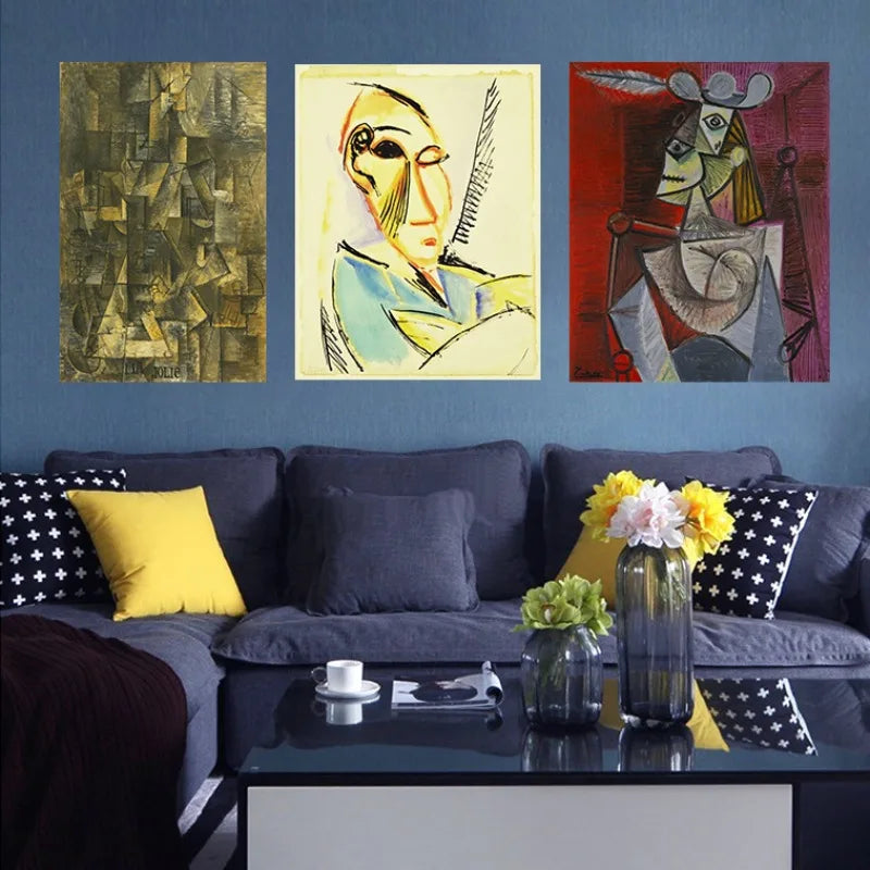 Pablo Picasso Famous Artwork Collection Poster Canvas Painting Abstract Vintage Wall Art For Gallery Living Room Home Decor