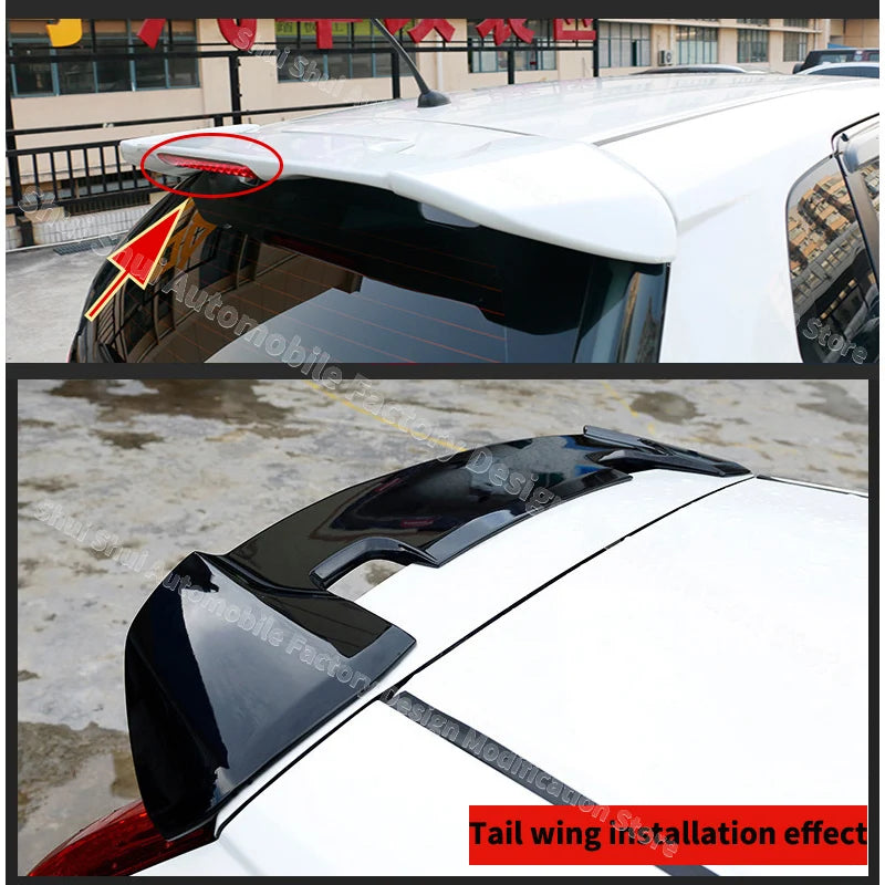 Car Spoiler Wing 2014-2020 for Honda Jazz Fit Gk5 RS Style Rear Tail Fin with Light Roof Lip Guard Board Decoration Accessories