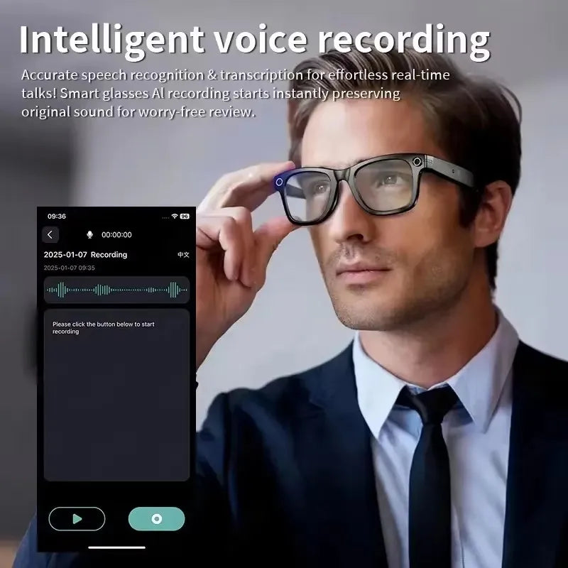 4GB Smart AI Glasses 800W pixel AI Shooting Camera HD Photo Video Voice Call Translation IP67 Waterproof Bluetooth Glasses 2025