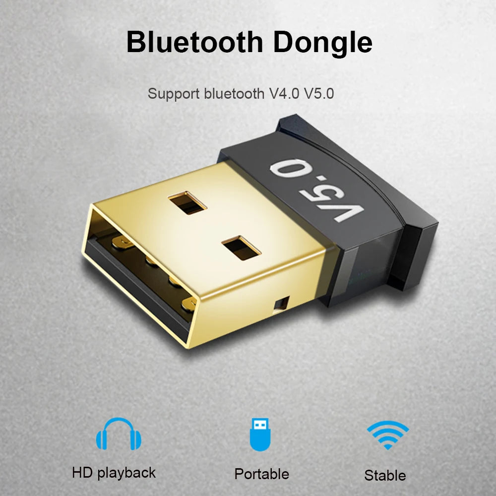 Handsfree USB Bluetooth-compatible 5.0 Adapter Wireless Transmitter Receiver Audio Dongle USB Adapter For PC Computer Laptop