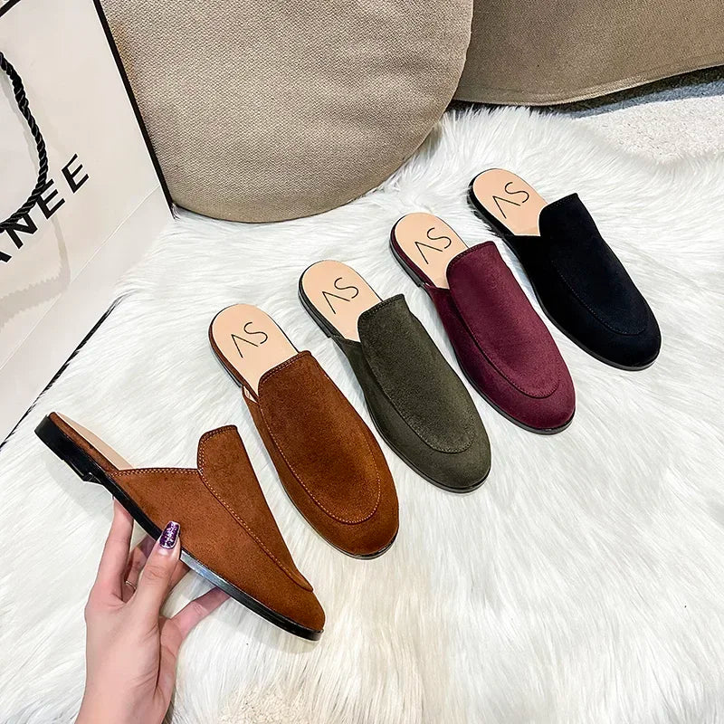 Baotou Half Slippers Women Summer Wear Muller Shoes 2025 New Flat Sandals