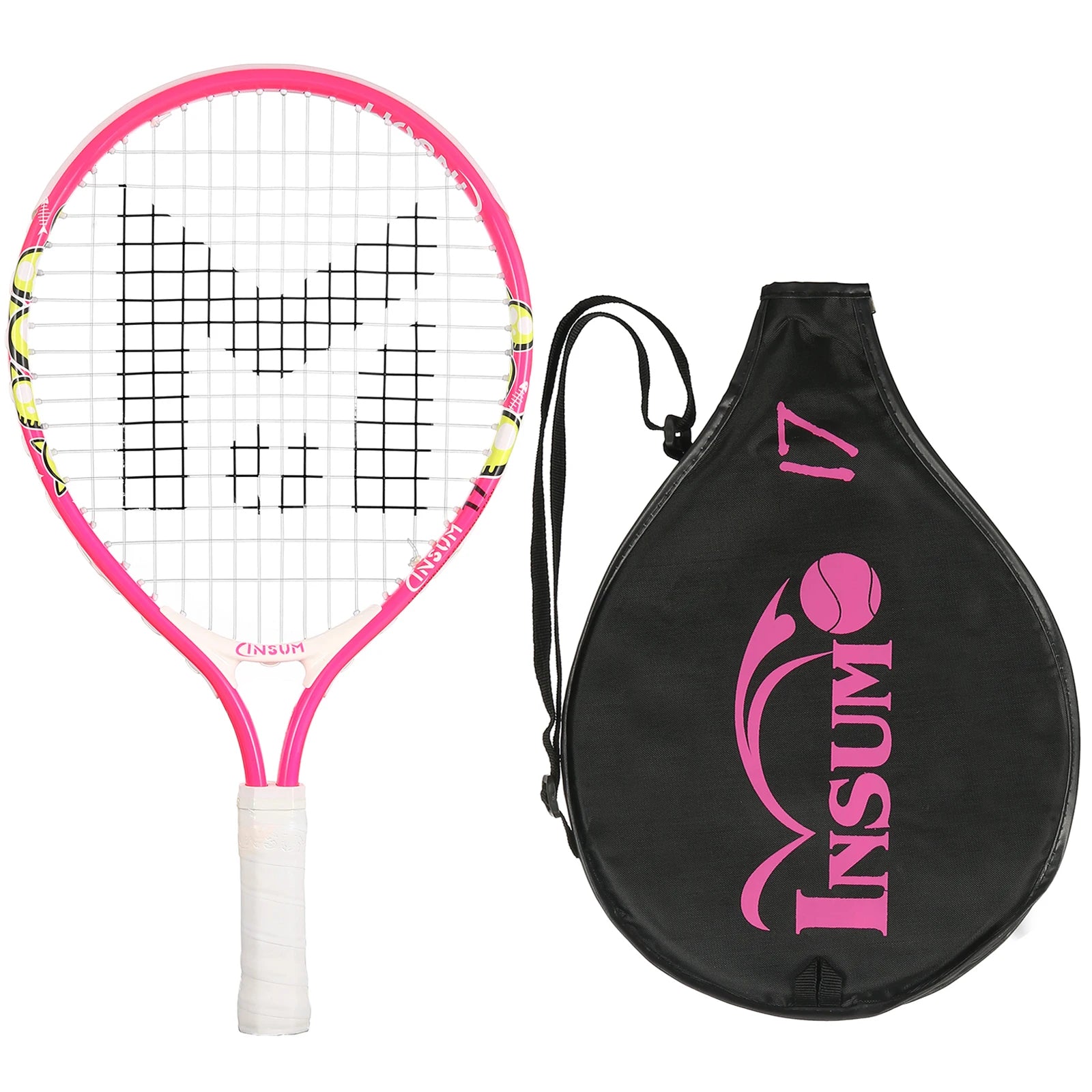 Kids Tennis Racket,17" Aluminum Tennis Racket with Carry Bag for Kid,Toddler Outdoor/Indoor Sport Play Rackets