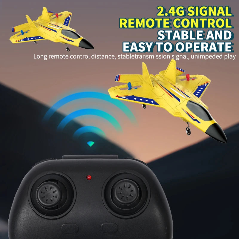 2.4G RC Plane KF803 With LED Lights RC Flying Model Glider Remote Control Vertical Plane EPP Foam Airplane Children Gifts Toy