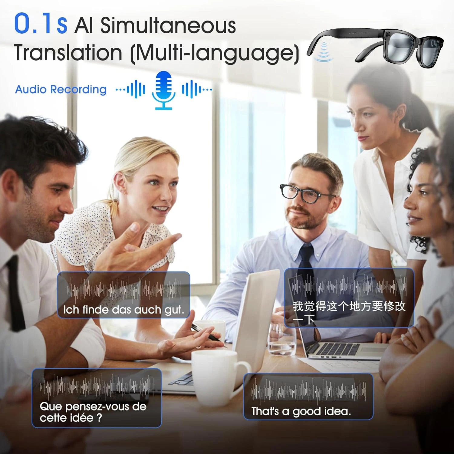 2026New Smart Glasses with 8MP Camera Video Recording AI Photo Recognition Bluetooth Call Voice Translation Sunglasses Men Women.