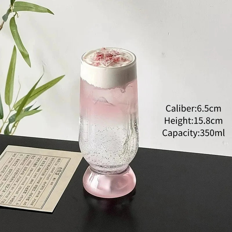 Ball Bottom Glass Juice Cup, Nordic Style Wine Glasses Cups, Creative Soda Bubbles Glass Cup,Restaurant Kitchen Tools